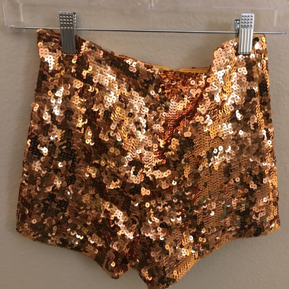 Gold Sequin Hot Shorts